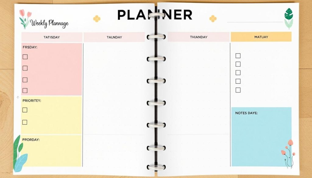 weekly planner layout